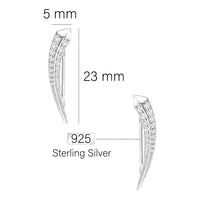 Gebogen Ohrklemme in 925 Silber