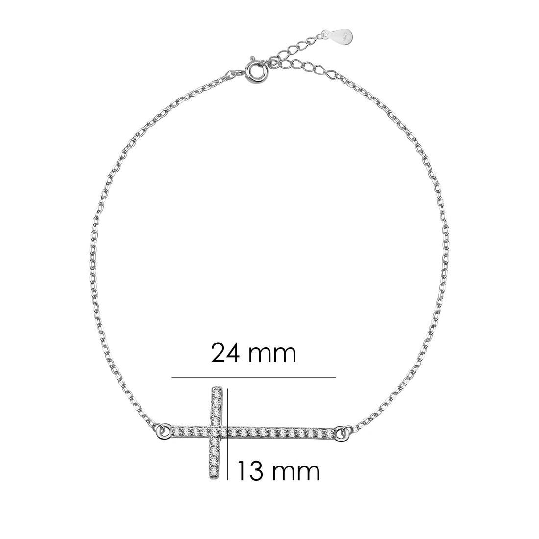 Kreuz Armband in 925 Silber