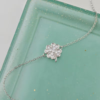 Blatt Armband in 925 Silber