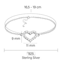 Herz Armband in 925 Silber