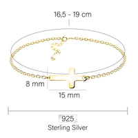 Kreuz Armband in 925 Silber