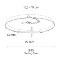 Kreuz Armband in 925 Silber