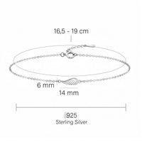 Maßenansicht von Flügel Armband in 925 Silber von Sofia Milani - B0239