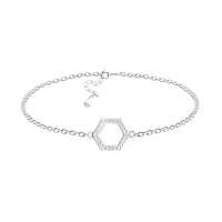 Hexagon Armband in 925 Silber
