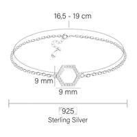 Hexagon Armband in 925 Silber