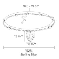 Blatt Armband in 925 Silber