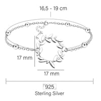Blatt Armband in 925 Silber