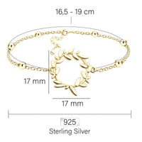 Blatt Armband in 925 Silber