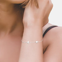 Modelansicht von Sternen Mond Armband in 925 Silber von Sofia Milani - B0312
