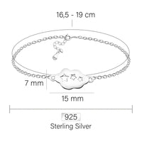 Maßenansicht von Sternen Wolken Armband in 925 Silber von Sofia Milani - B0314