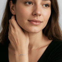 Modelansicht von Blatt Armband in 925 Silber von Sofia Milani - B0334
