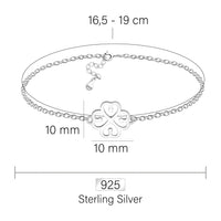 Maßenansicht von Blumen Armband in 925 Silber von Sofia Milani - B0340