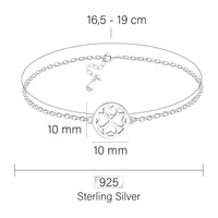 Maßenansicht von Blumen Kreis Armband in 925 Silber von Sofia Milani - B0342