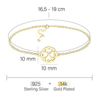 Maßenansicht von Blumen Kreis Armband in 925 Silber von Sofia Milani - B0343