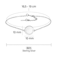 Maßenansicht von Kreis Armband in 925 Silber von Sofia Milani - B0344