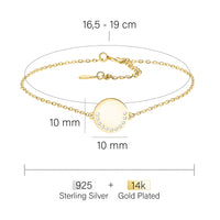 Maßenansicht von Kreis Armband in 925 Silber von Sofia Milani - B0345