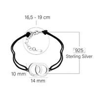Maßenansicht von Kreis Armband in 925 Silber von Sofia Milani - B0349