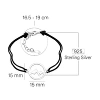 Maßenansicht von Berg Kreis Armband in 925 Silber von Sofia Milani - B0351