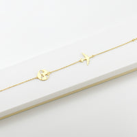 CloseUp Ansicht von Weltkarten Armband in 925 Silber von Sofia Milani - B0355