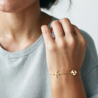 Modelansicht von Weltkarten Armband in 925 Silber von Sofia Milani - B0355
