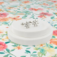 CloseUp Ansicht von Blumen Ohrstecker in 925 Silber von Sofia Milani - E0053