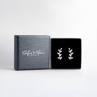 Boxansicht von Blatt Ohrstecker in 925 Silber von Sofia Milani - E0201