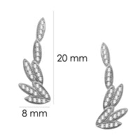Blatt Ohrklemme in 925 Silber