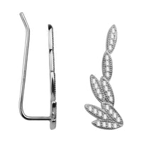 Blatt Ohrklemme in 925 Silber