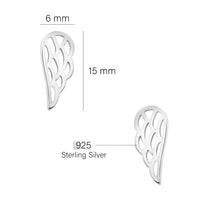 Flügel Ohrstecker in 925 Silber