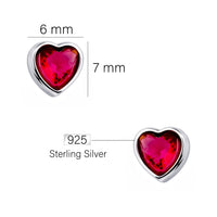Herz Ohrstecker in 925 Silber
