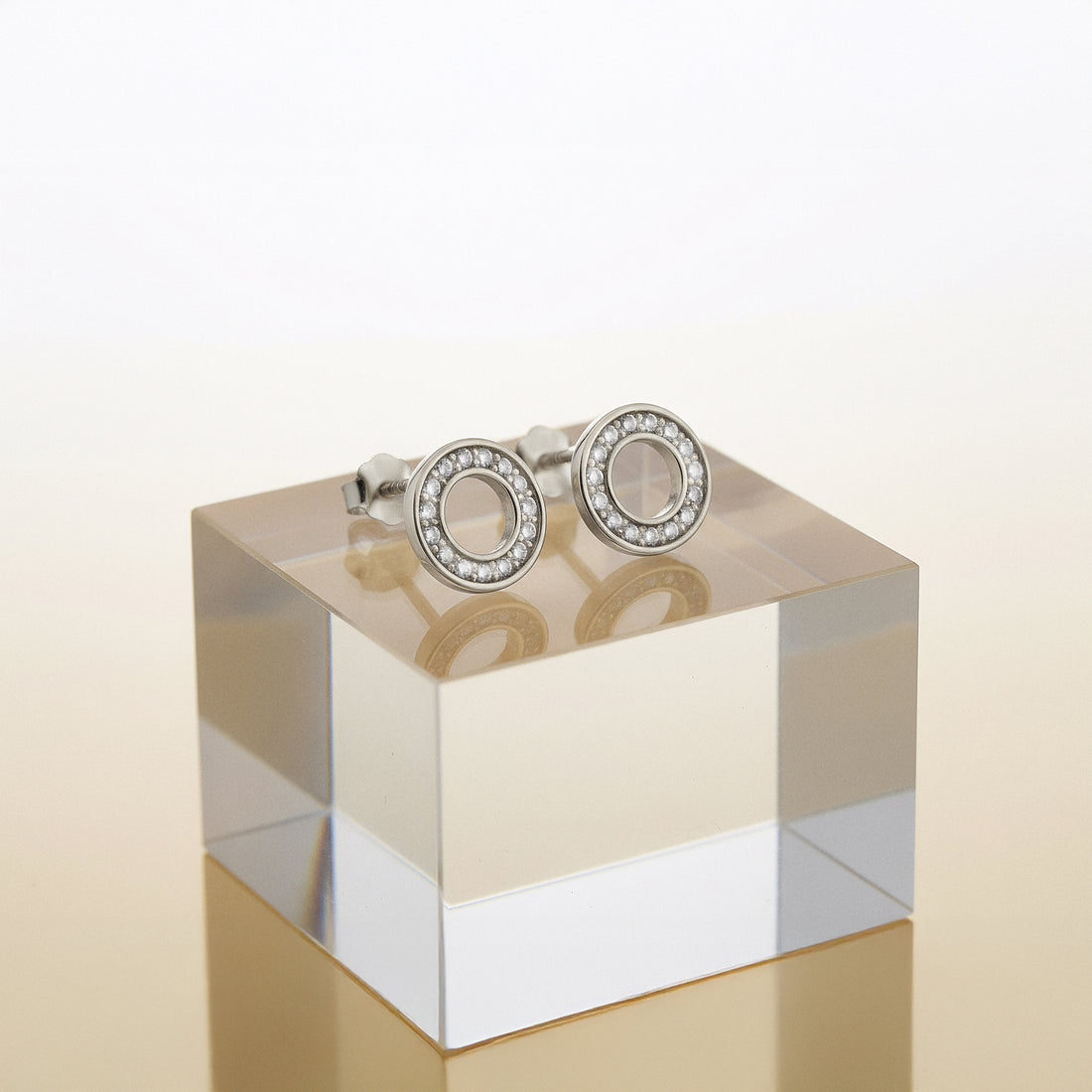 Kreis Ohrstecker in 925 Silber