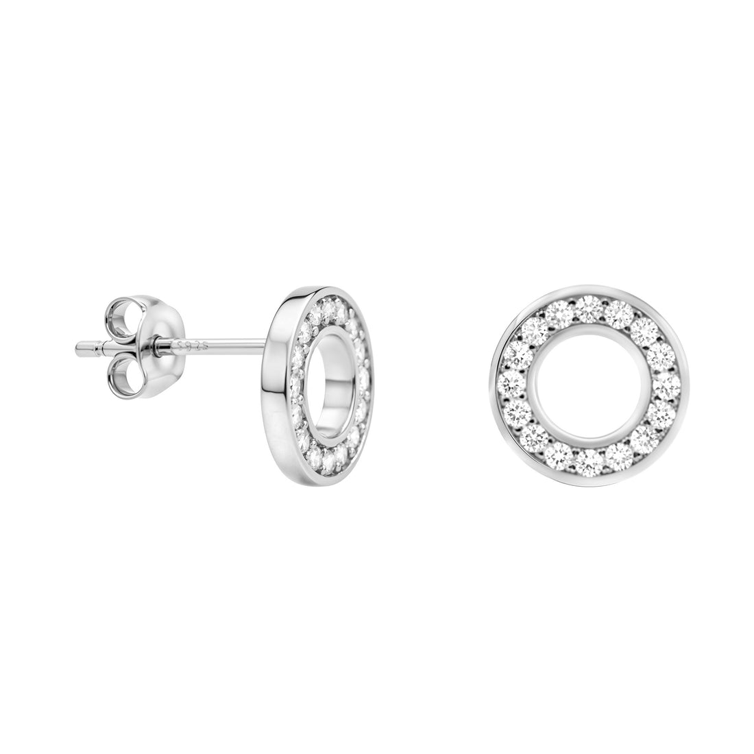 Kreis Ohrstecker in 925 Silber