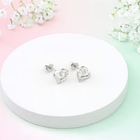 Herz Ohrstecker in 925 Silber