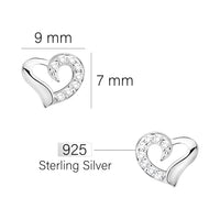 Herz Ohrstecker in 925 Silber