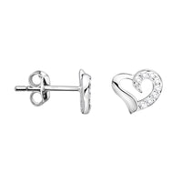 Herz Ohrstecker in 925 Silber