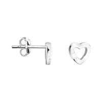 Haupt- und Seitenansicht von Herz Ohrstecker in 925 Silber von Sofia Milani - E0356