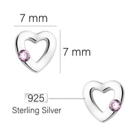 Herz Ohrstecker in 925 Silber