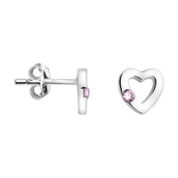 Herz Ohrstecker in 925 Silber