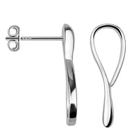 Gebogen Ohrstecker in 925 Silber