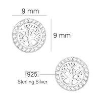Baum Ohrstecker in 925 Silber