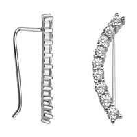 Gebogen Ohrklemme in 925 Silber