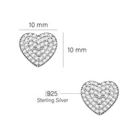 Herz Ohrstecker in 925 Silber