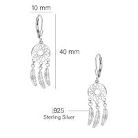 Traumfänger Ohrhänger in 925 Silber