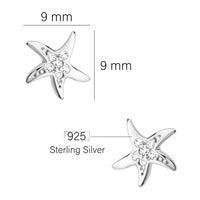 Maßenansicht von Stern Ohrstecker in 925 Silber von Sofia Milani - E0474