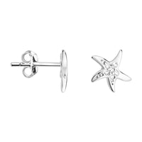 Haupt- und Seitenansicht von Stern Ohrstecker in 925 Silber von Sofia Milani - E0474