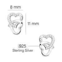 Herz Ohrstecker in 925 Silber