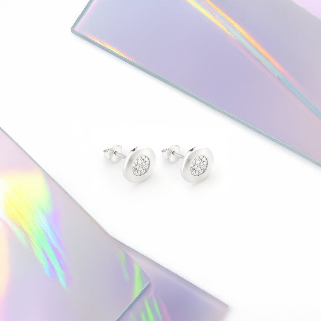 Kreis Ohrstecker in 925 Silber