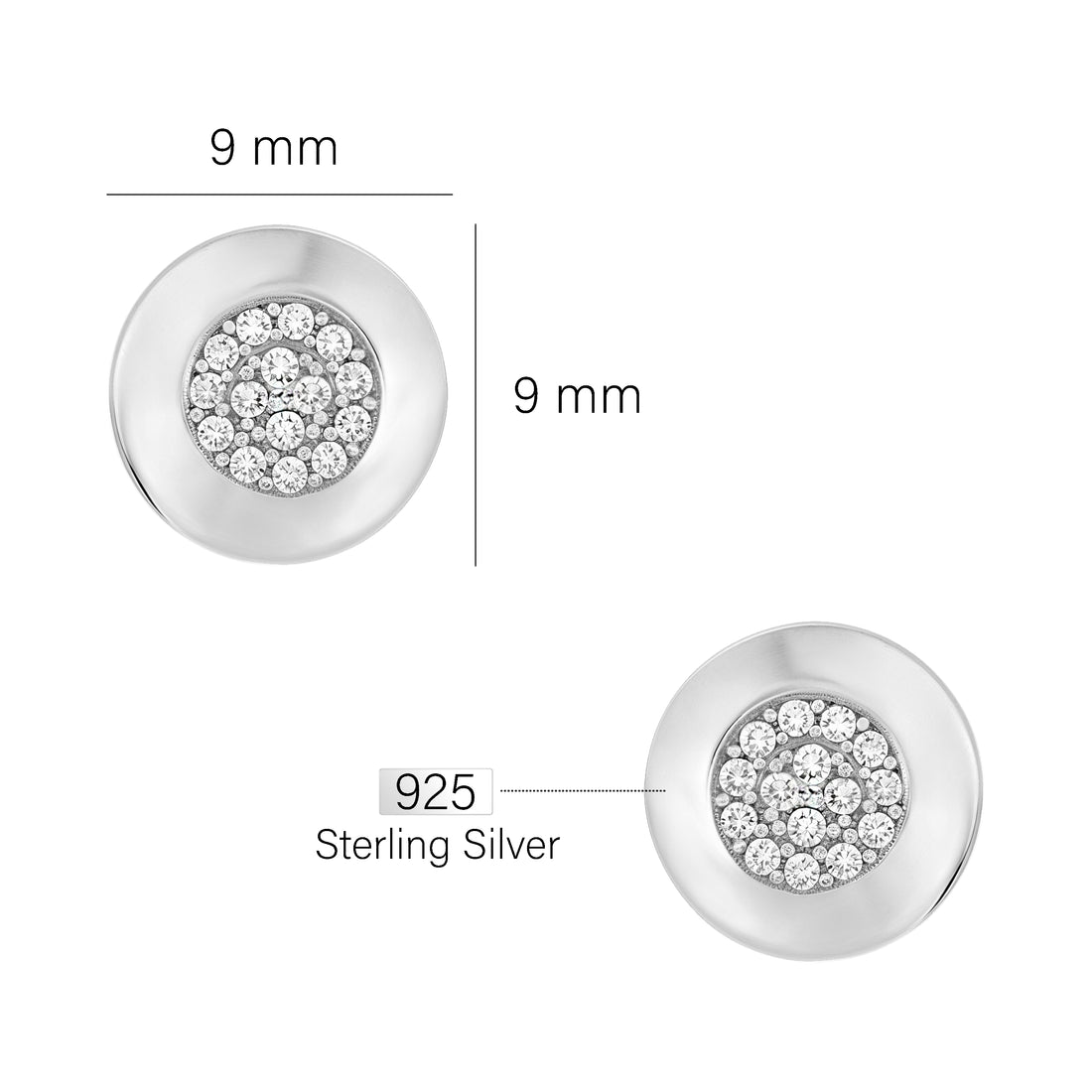 Kreis Ohrstecker in 925 Silber