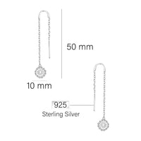 Blume Durchzieher in 925 Silber