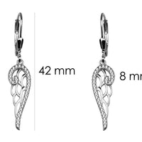 Flügel Ohrhänger in 925 Silber